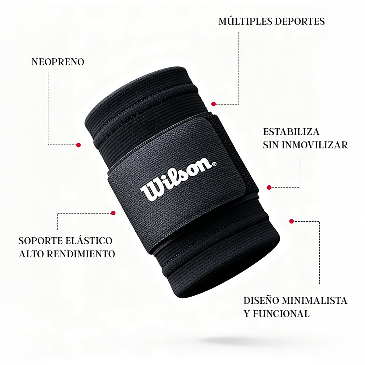 Muñequera Doble Soporte Deportiva Wilson Compresión Nivel 2 Unitalla