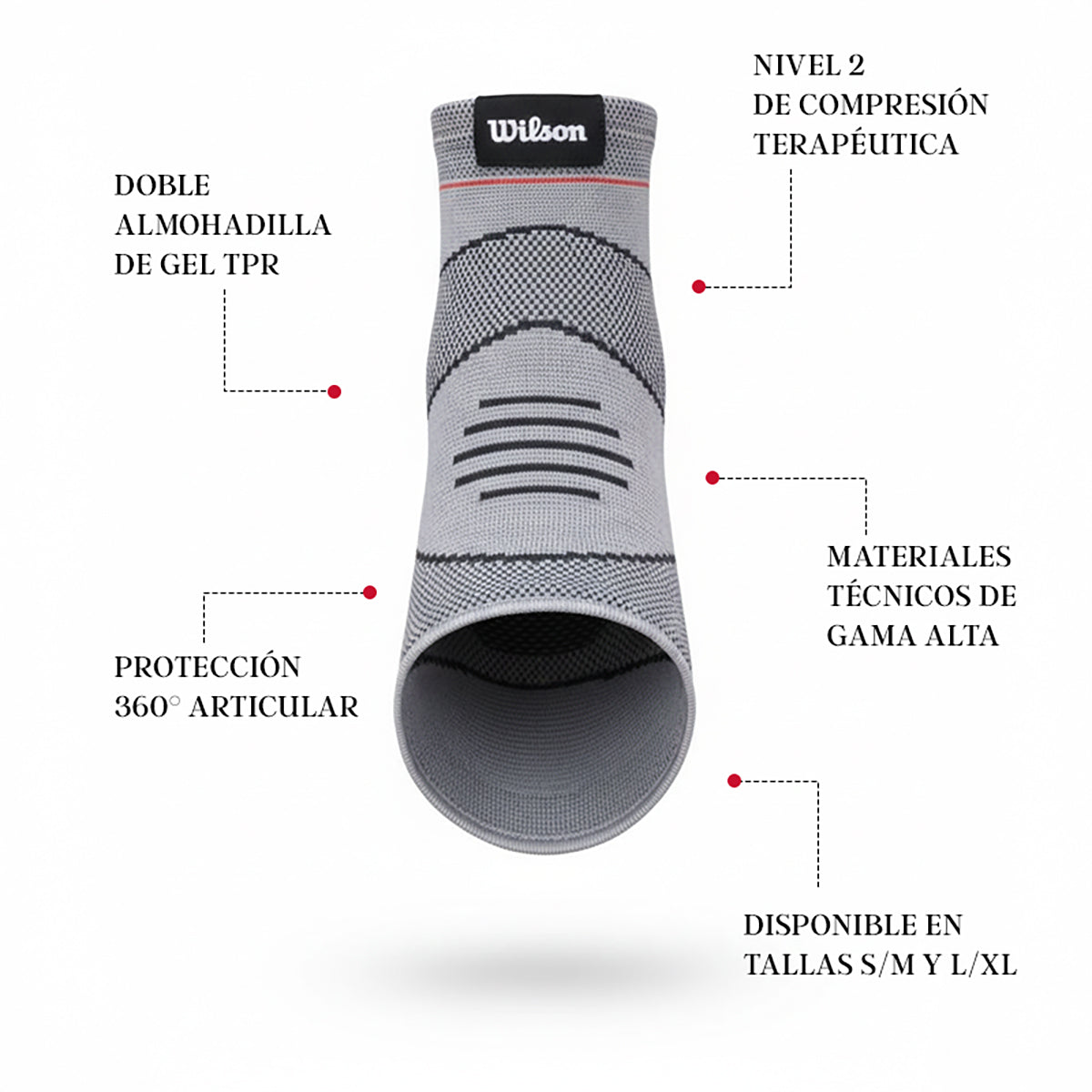 Tobillera Gel TPR Doble Maléolo Sportech AW712 4 Puntos Compresión Nivel 2