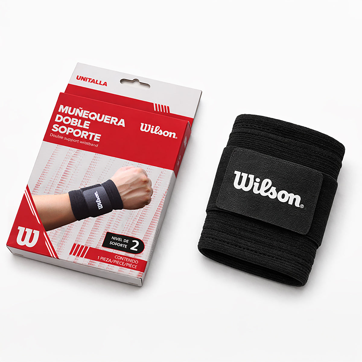 Muñequera Doble Soporte Deportiva Wilson Compresión Nivel 2 Unitalla