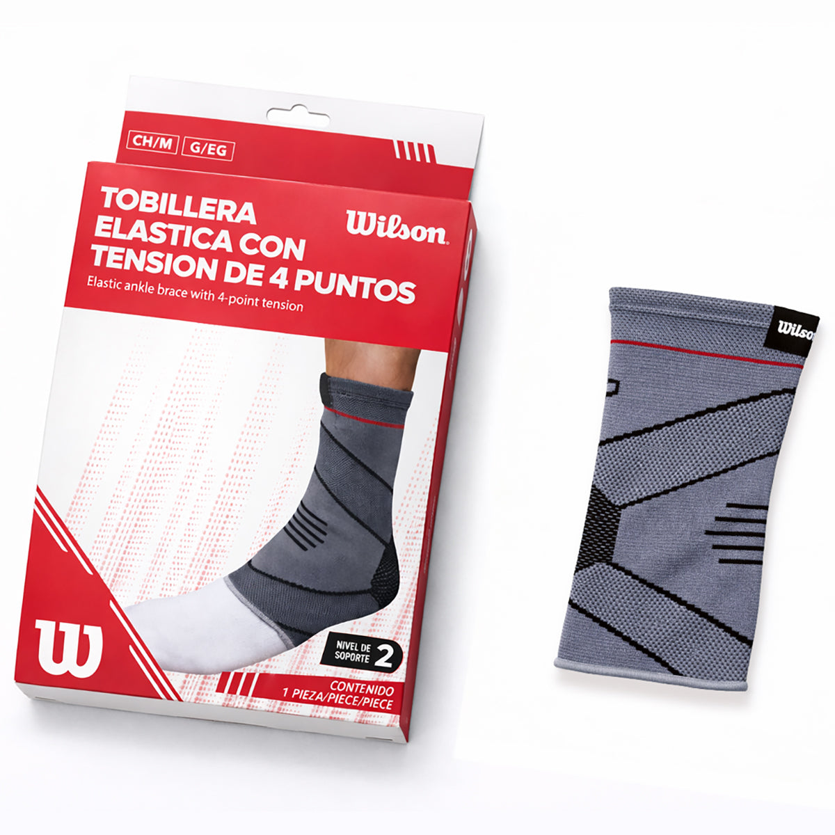 Tobillera Elástica Deportiva Wilson AW711 4 Puntos Compresión Nivel 1