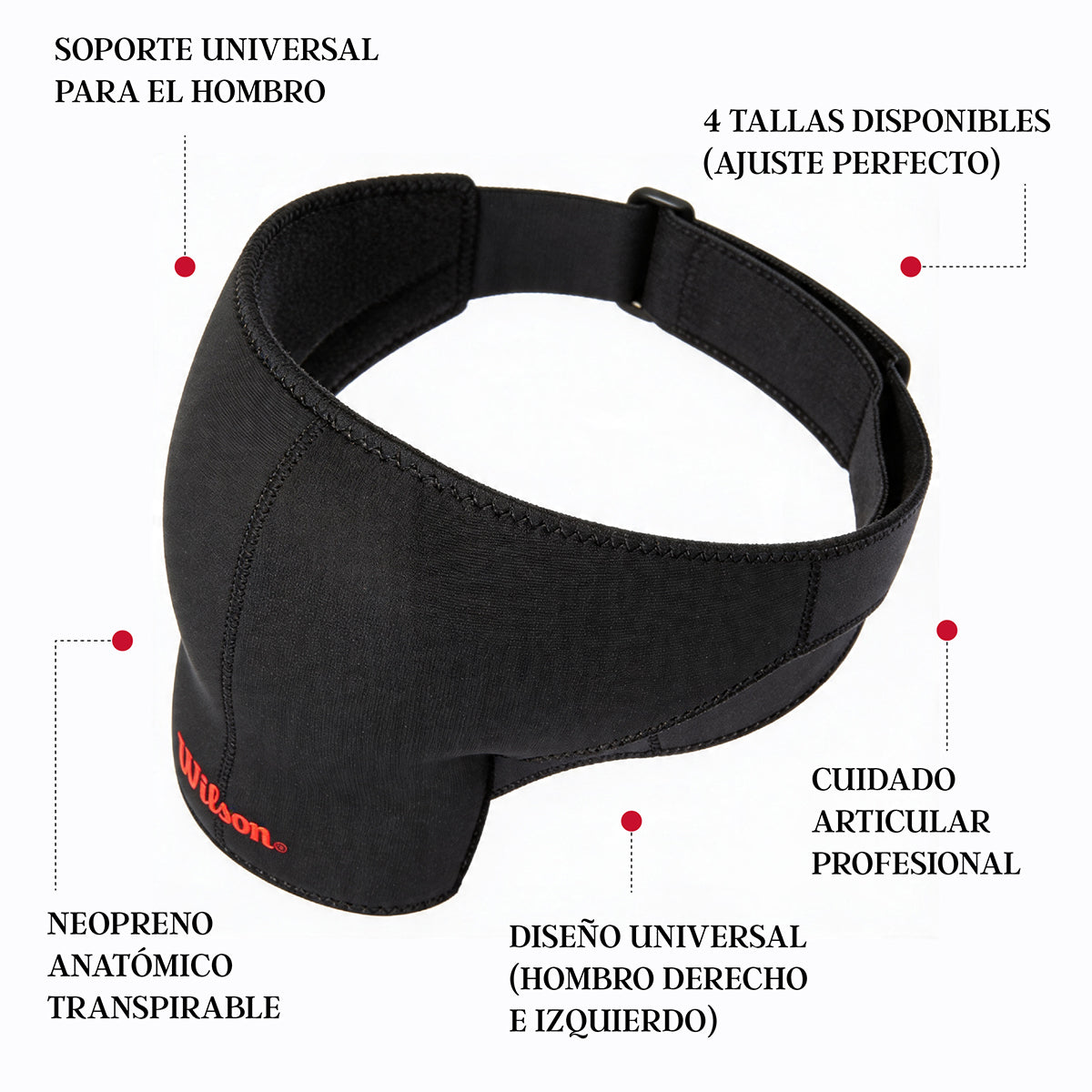Soporte Hombro Wilson AW601 Universal Neopreno AFS Izquierdo Derecho Compresión Unisex