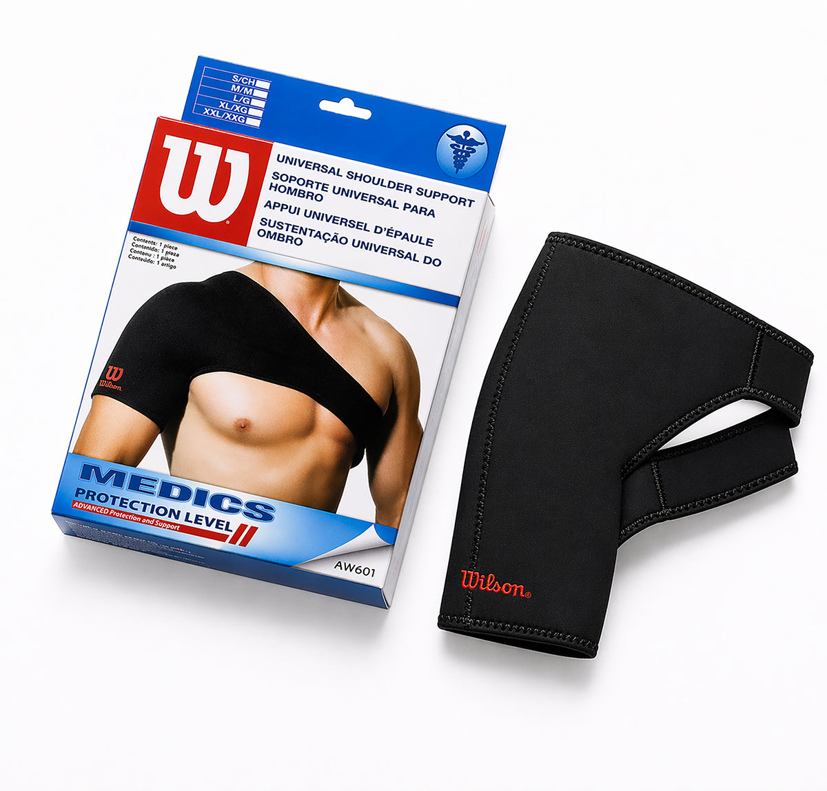 Soporte Hombro Wilson AW601 Universal Neopreno AFS Izquierdo Derecho Compresión Unisex