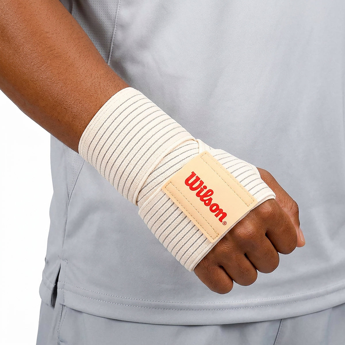 Venda Deportiva Muñeca y Codo Wilson AW701 Elástica Ajustable Unitalla Beige
