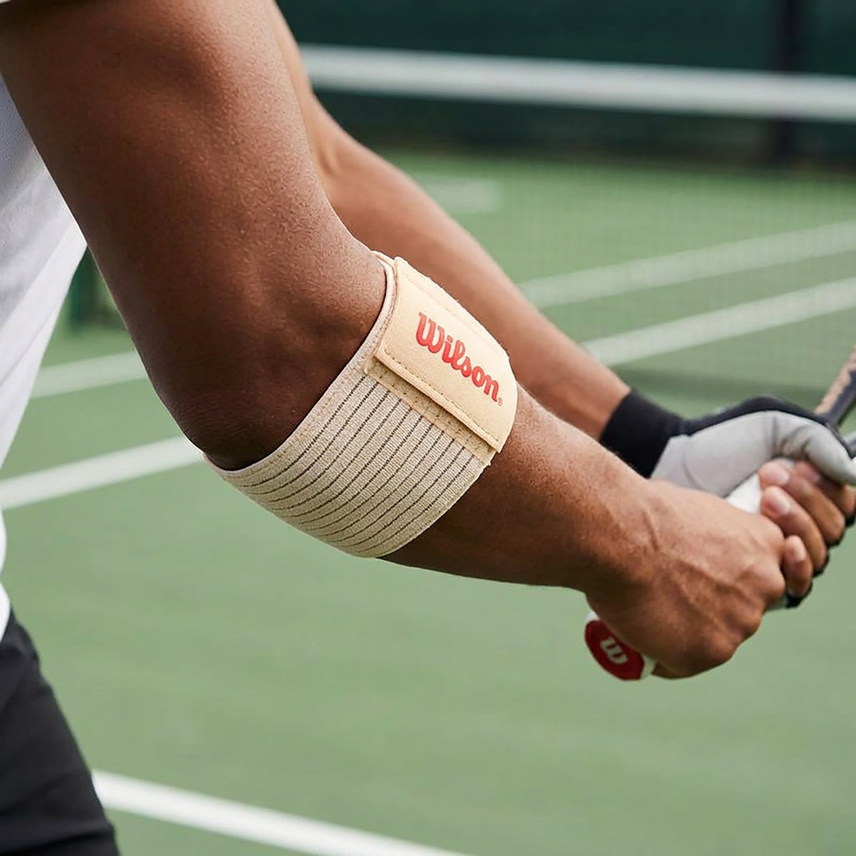 Venda Deportiva Muñeca y Codo Wilson AW701 Elástica Ajustable Unitalla Beige