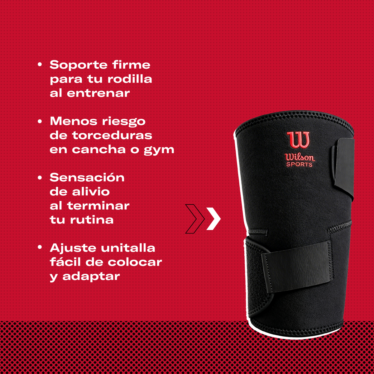 Rodillera Cerrada Wilson AW102 Neopreno AFS Soporte Rodilla Rótula Unisex