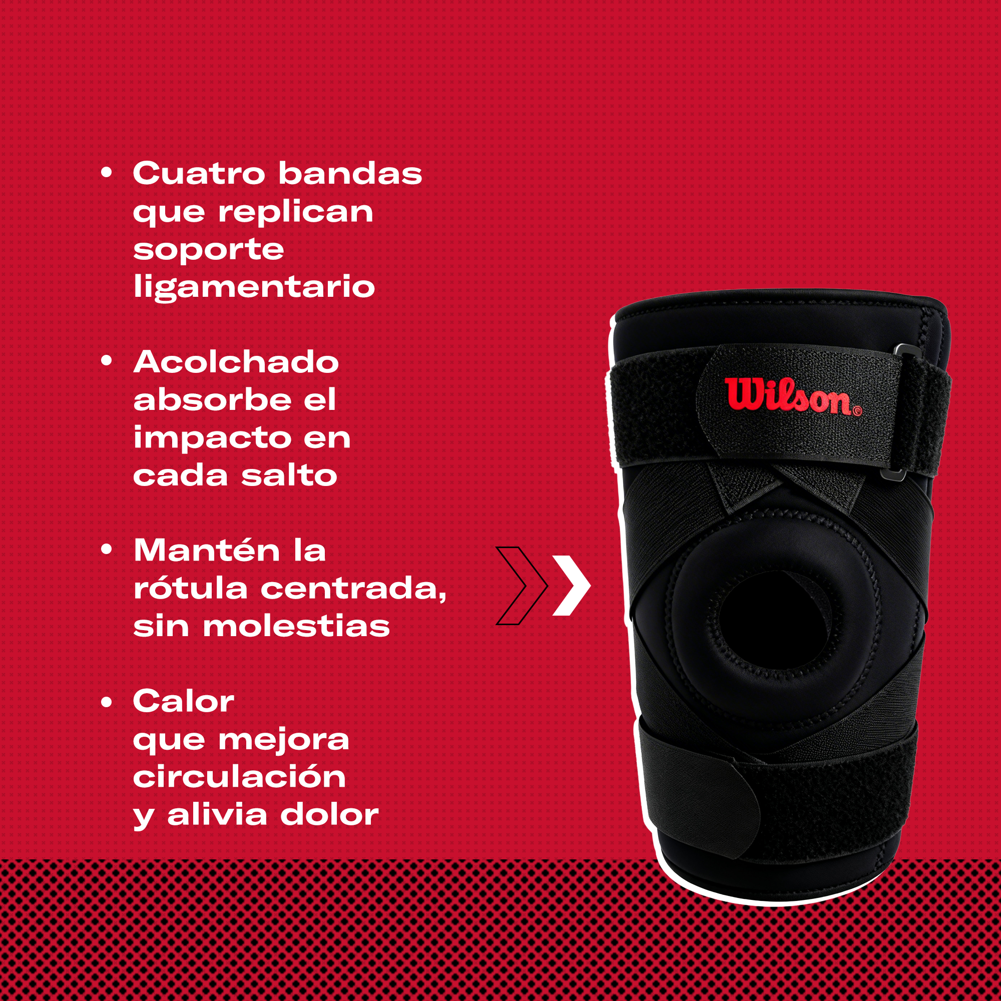 Rodillera Wilson AW205 Soporte Rodilla Ligamentos Cruzados Colaterales Neopreno Unisex