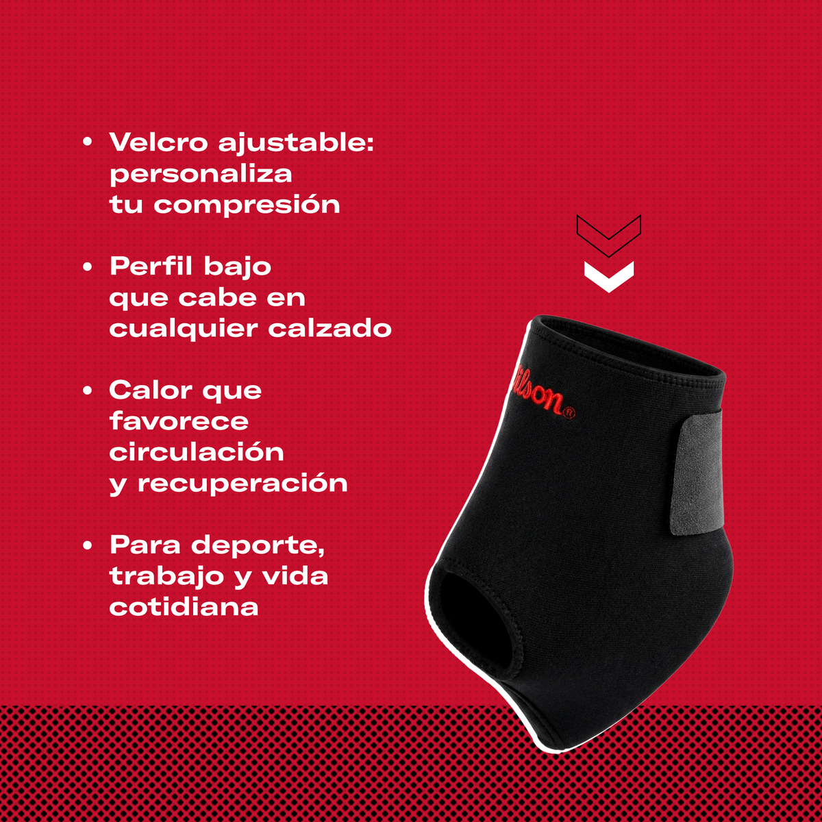 Tobillera Baja Wilson AW304 Velcro Neopreno Compresión Tobillo Ligamentos Unisex Unitalla