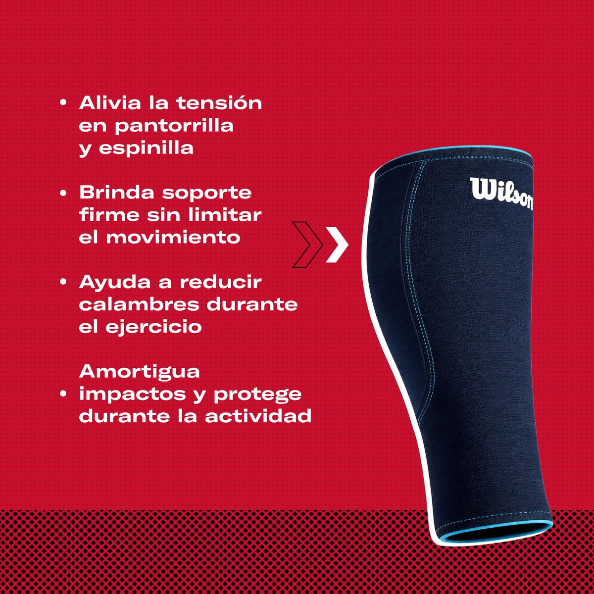 Pantorrillera Soporte Deportivo Wilson AW503 Compresión Espinilla Nylon SBR