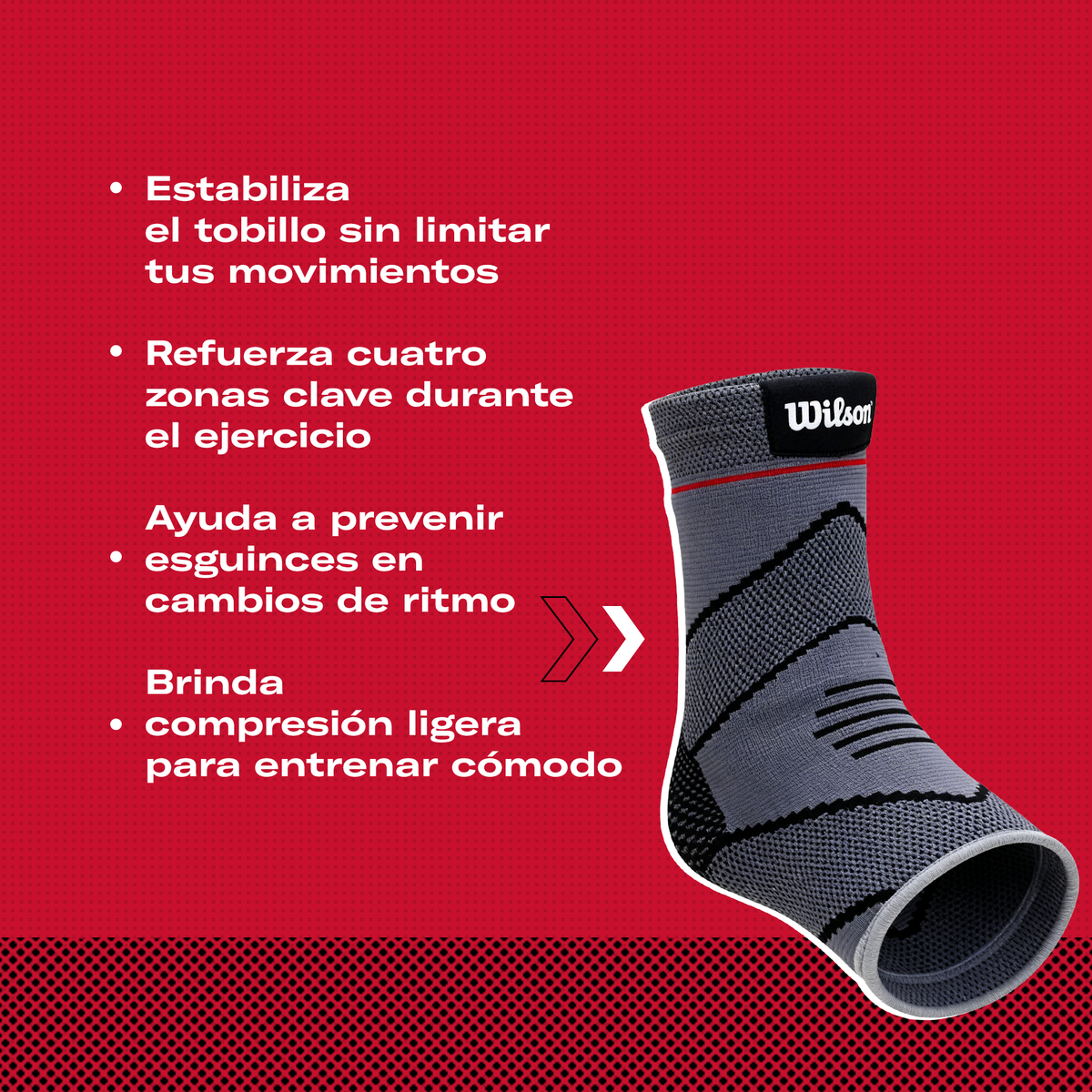 Tobillera Elástica Deportiva Wilson AW711 4 Puntos Compresión Nivel 1