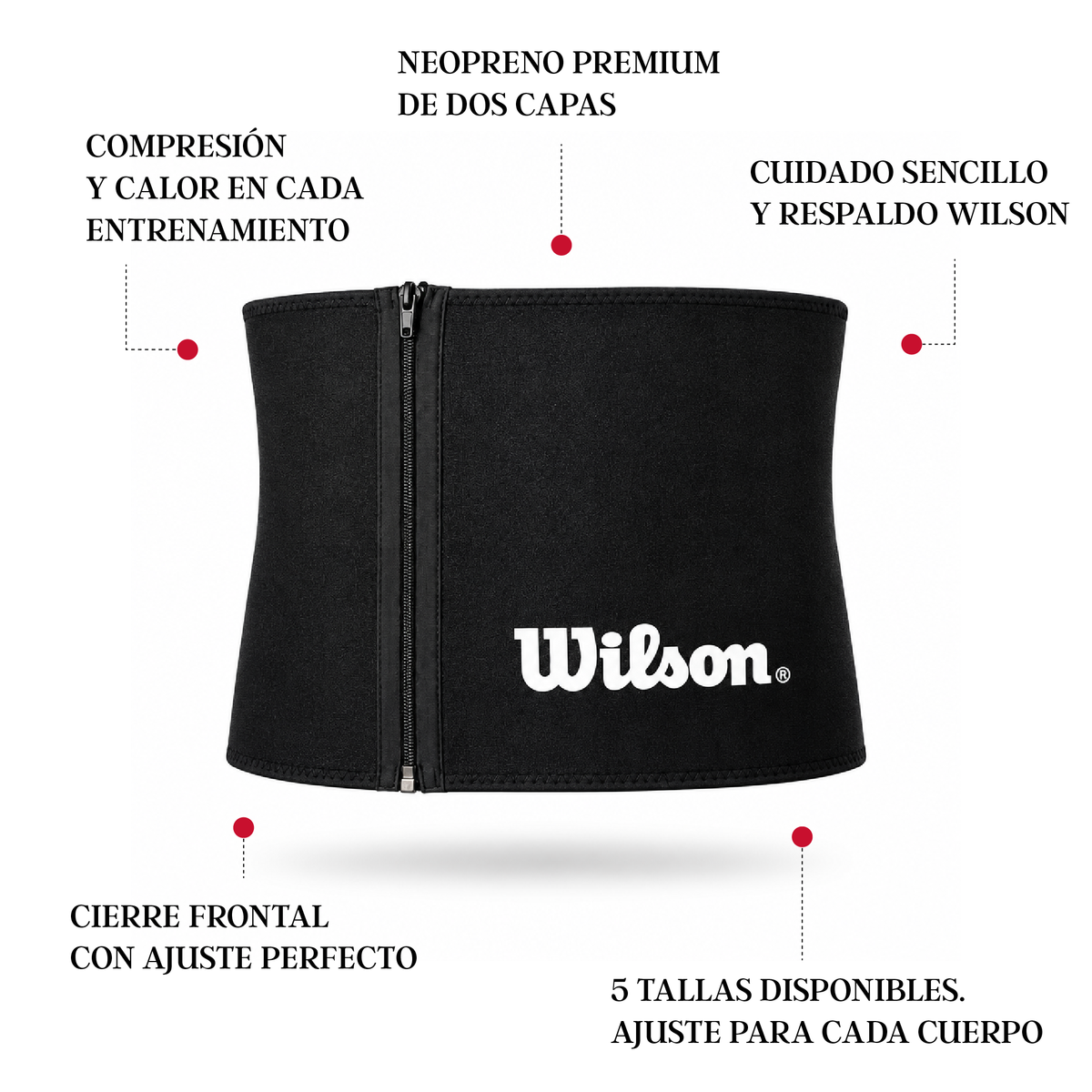 Faja Deportiva Wilson AW115 Neopreno Cierre Unisex