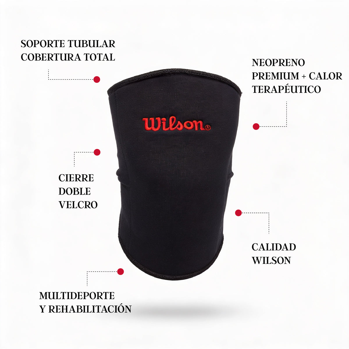 Soporte Tubular Rodillera Wilson AW201 Neopreno Compresión