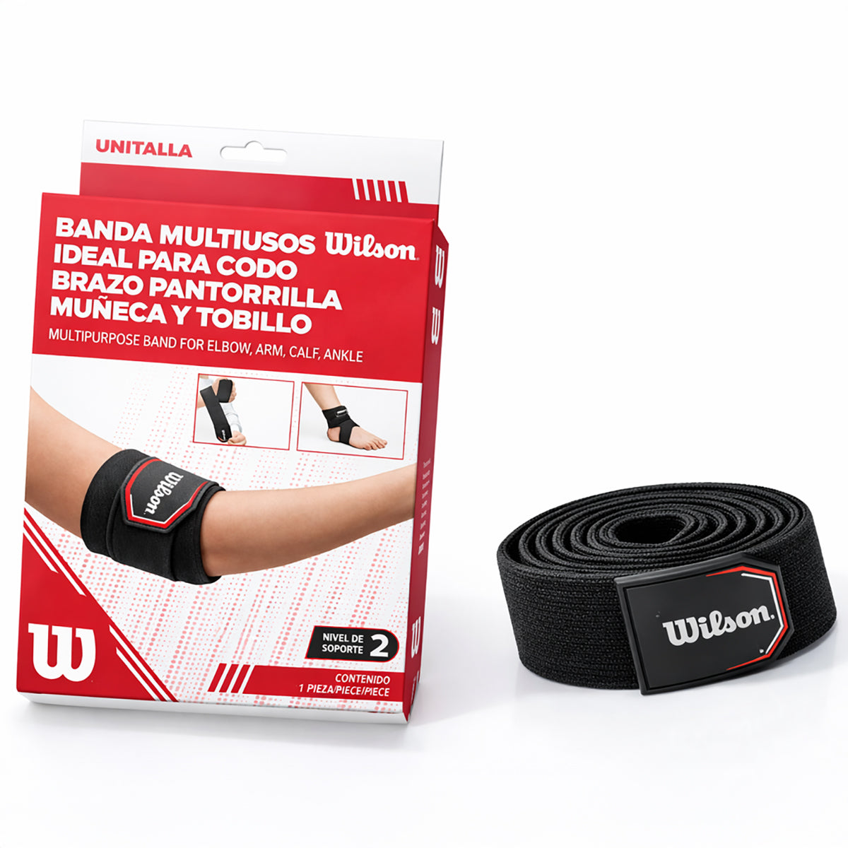 Venda Elástica Multi Usos 120cm Wilson Compresión Codo Muñeca Tobillo