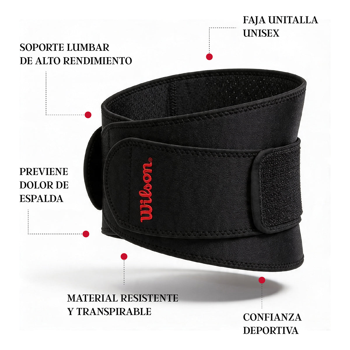 Faja Lumbar Wilson AW108 Neopreno Soporte Espalda Baja Compresión Unitalla Unisex