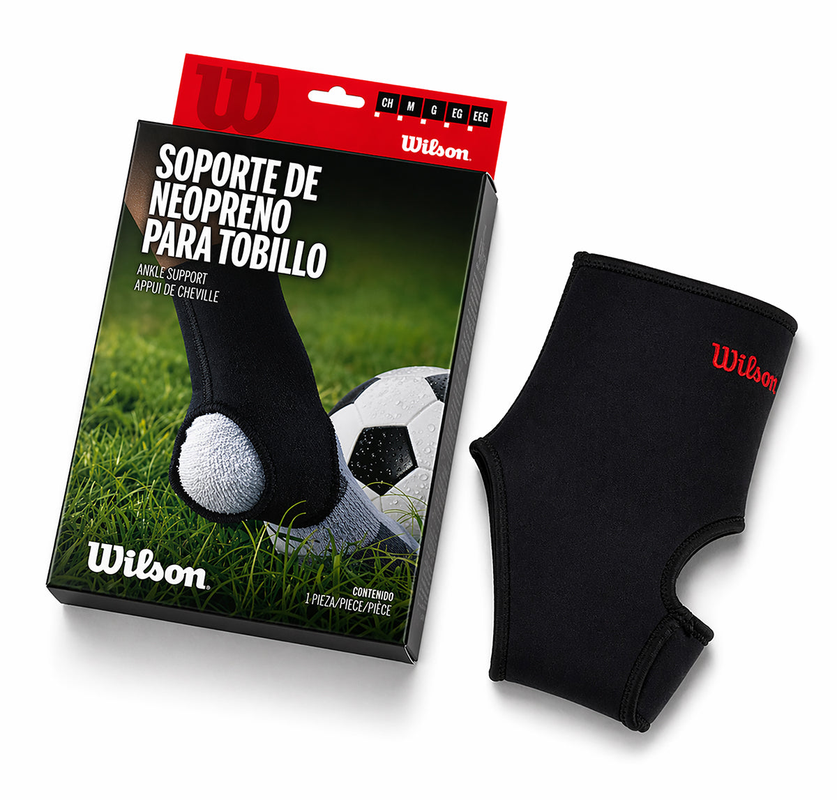 Tobillera Tubular Wilson AW301 Neopreno AFS Soporte Firme Tobillo Velcro Unisex