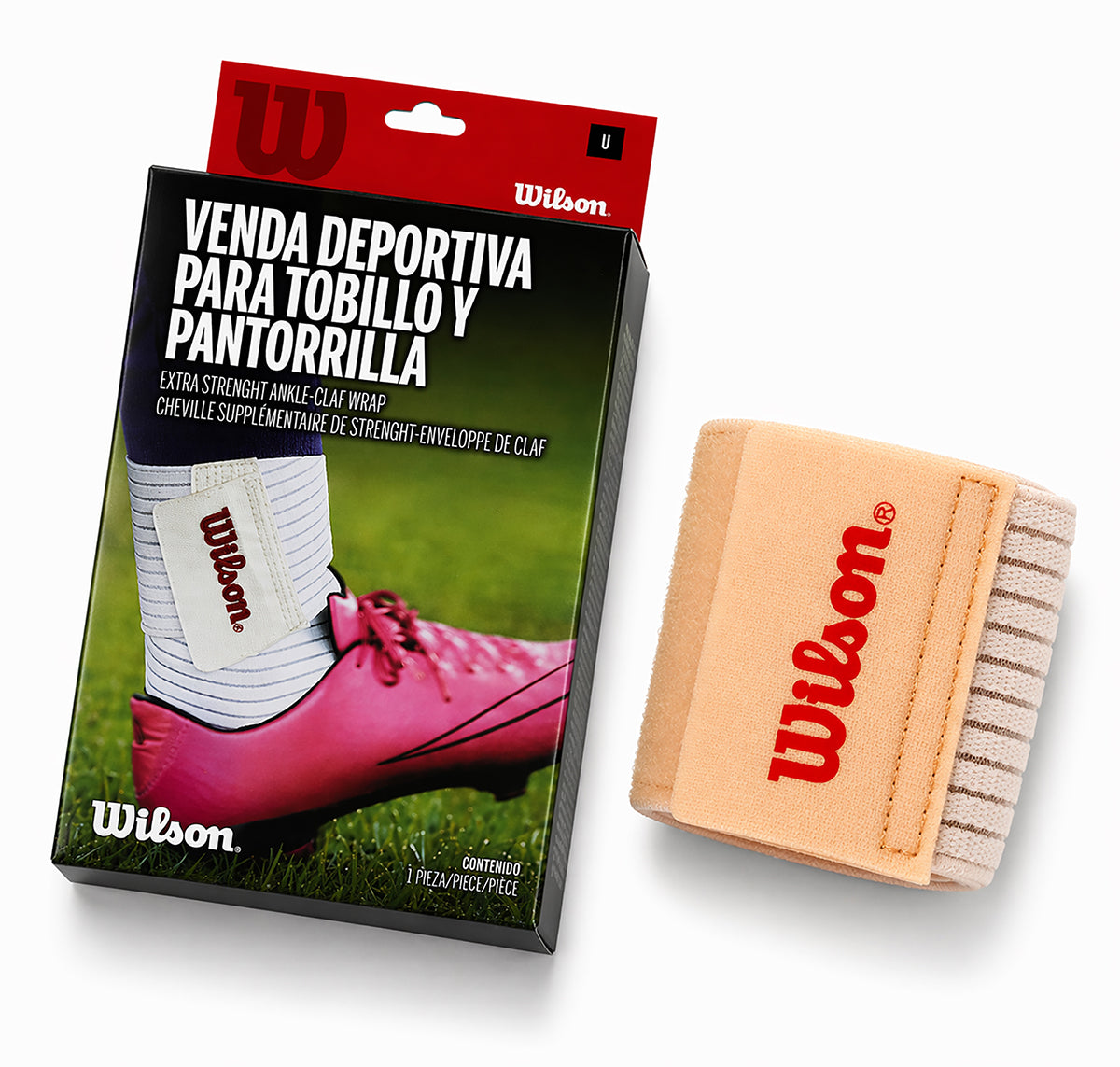 Venda Deportiva Wilson AW702 Tobillo Pantorrilla Nylon Compresión Esguince Unisex