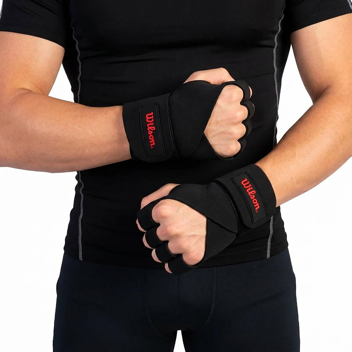 Guantes Pesas Wilson AW801 Neopreno Transpirable Soporte Muñeca Agarre Gym Unisex