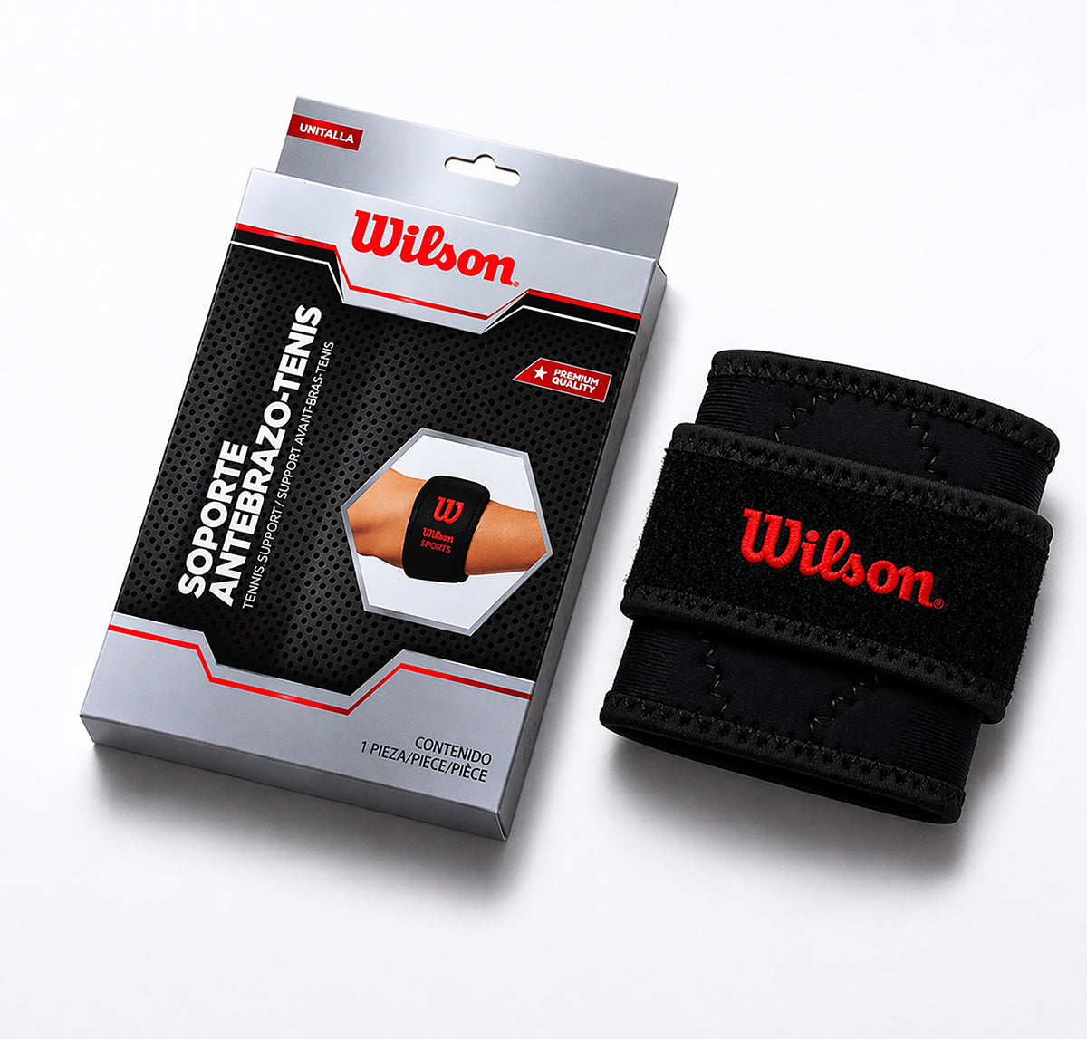 Soporte Tenis Wilson AW106 PRO Doble Almohadilla Neopreno AFS Epicondilitis Antebrazo Unisex