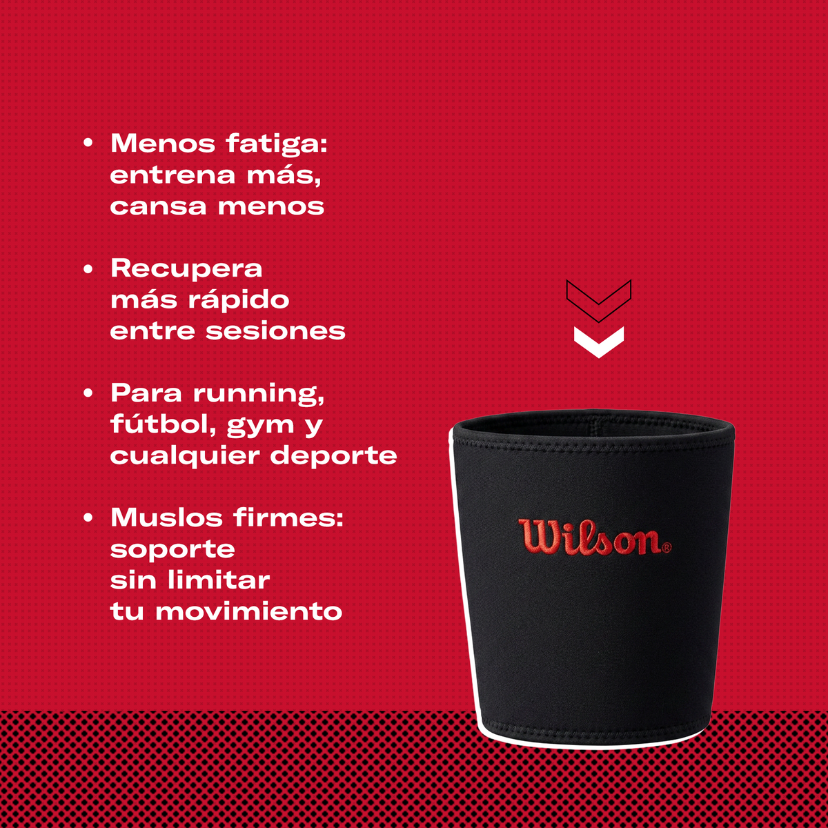 Muslera Wilson AW104 Neopreno AFS Soporte Muslo Compresión Calor Terapéutico Unisex