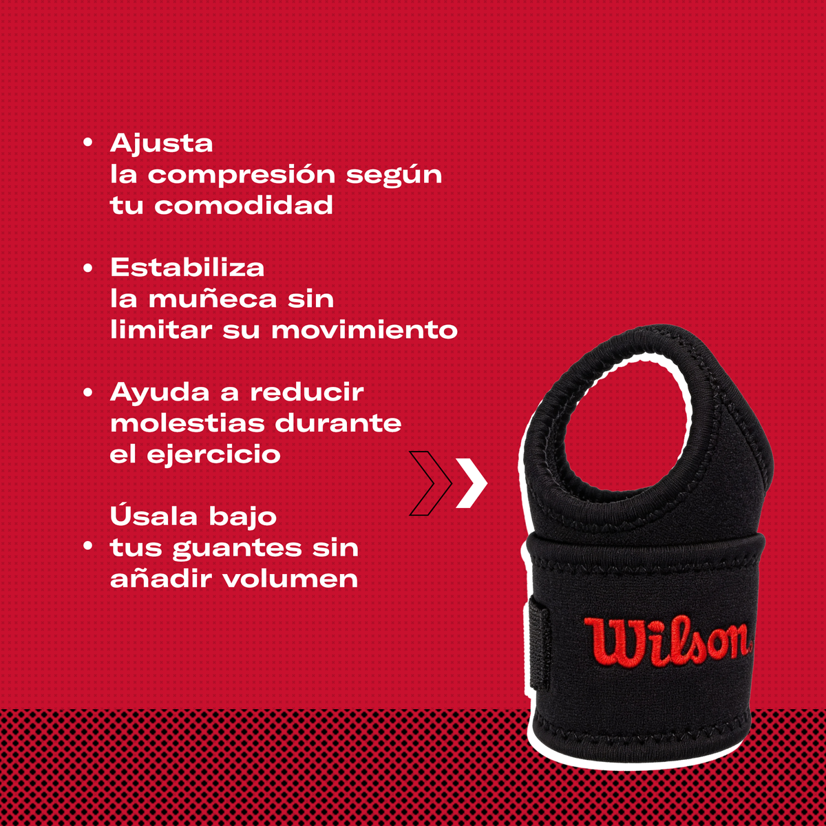Muñequera Wilson AW105 Neopreno Soporte Compresión Velcro Unitalla