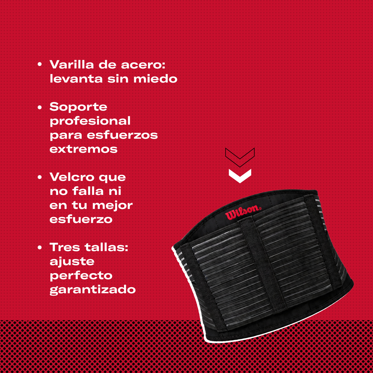 Faja Lumbar Wilson AW108 PRO Varillas Laterales Soporte Espalda Nivel 3 Protección Unisex