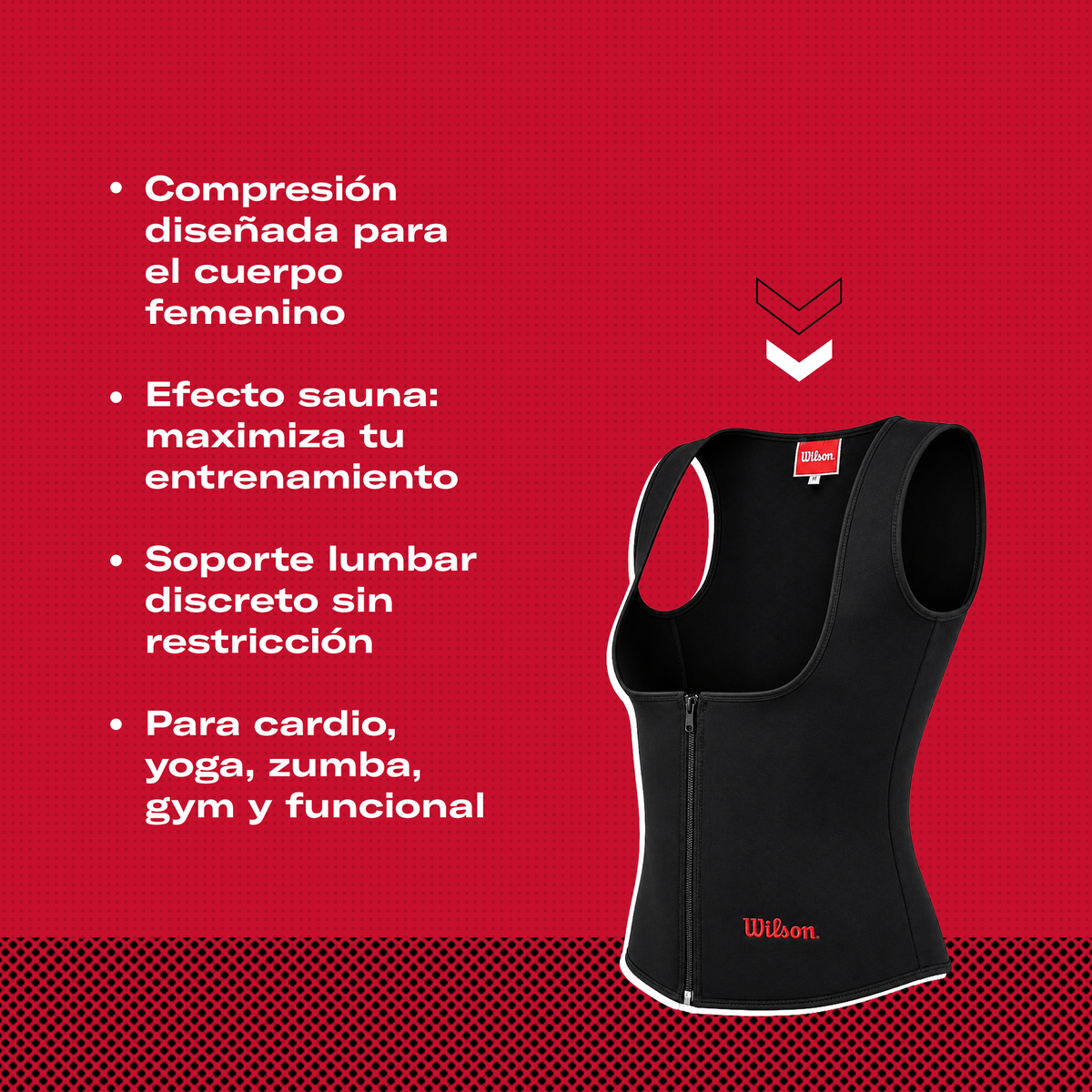 Chaleco Reductivo Wilson AW110 Neopreno Mujer Negro