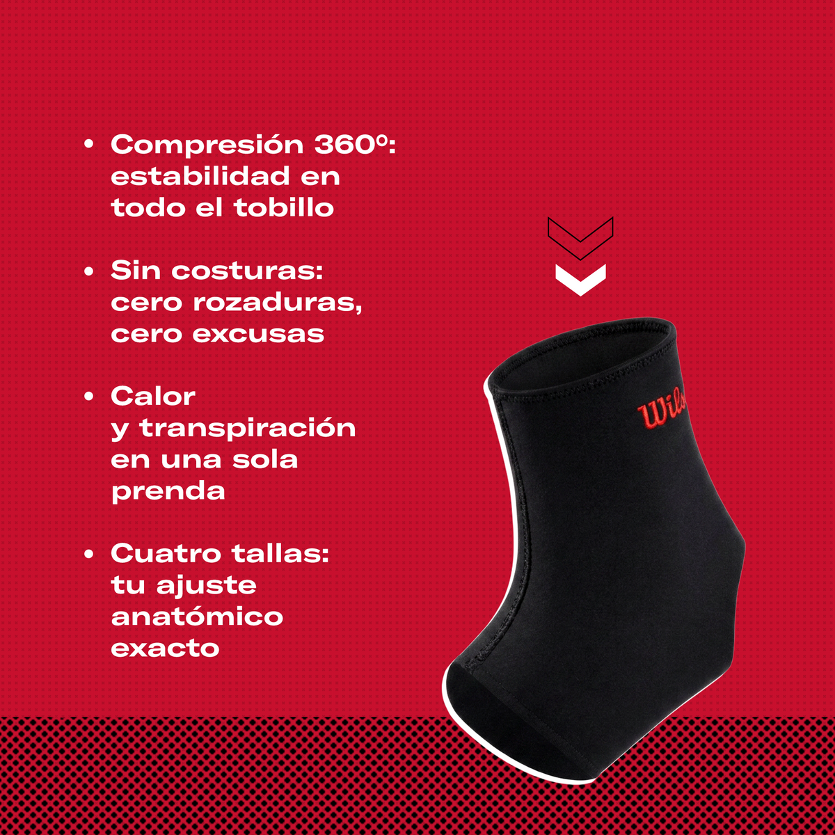 Tobillera Tubular Wilson AW301 Neopreno AFS Soporte Firme Tobillo Velcro Unisex
