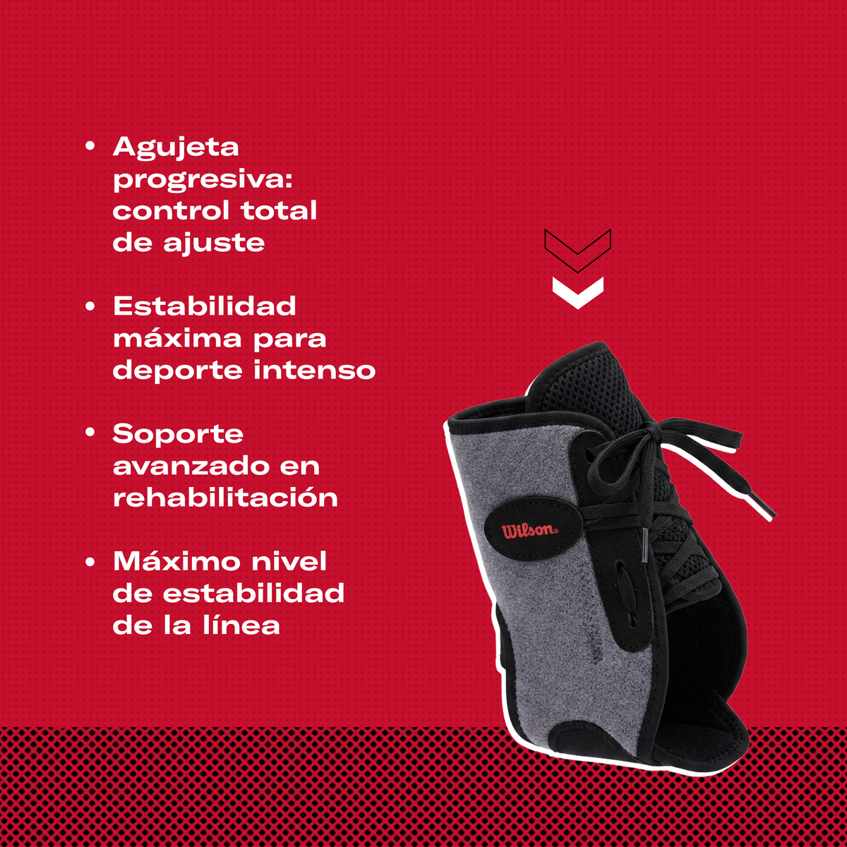 Tobillera Agujetas Wilson AW305 Soporte Lateral Tobillo Ligamentos AFS Neopreno Unisex