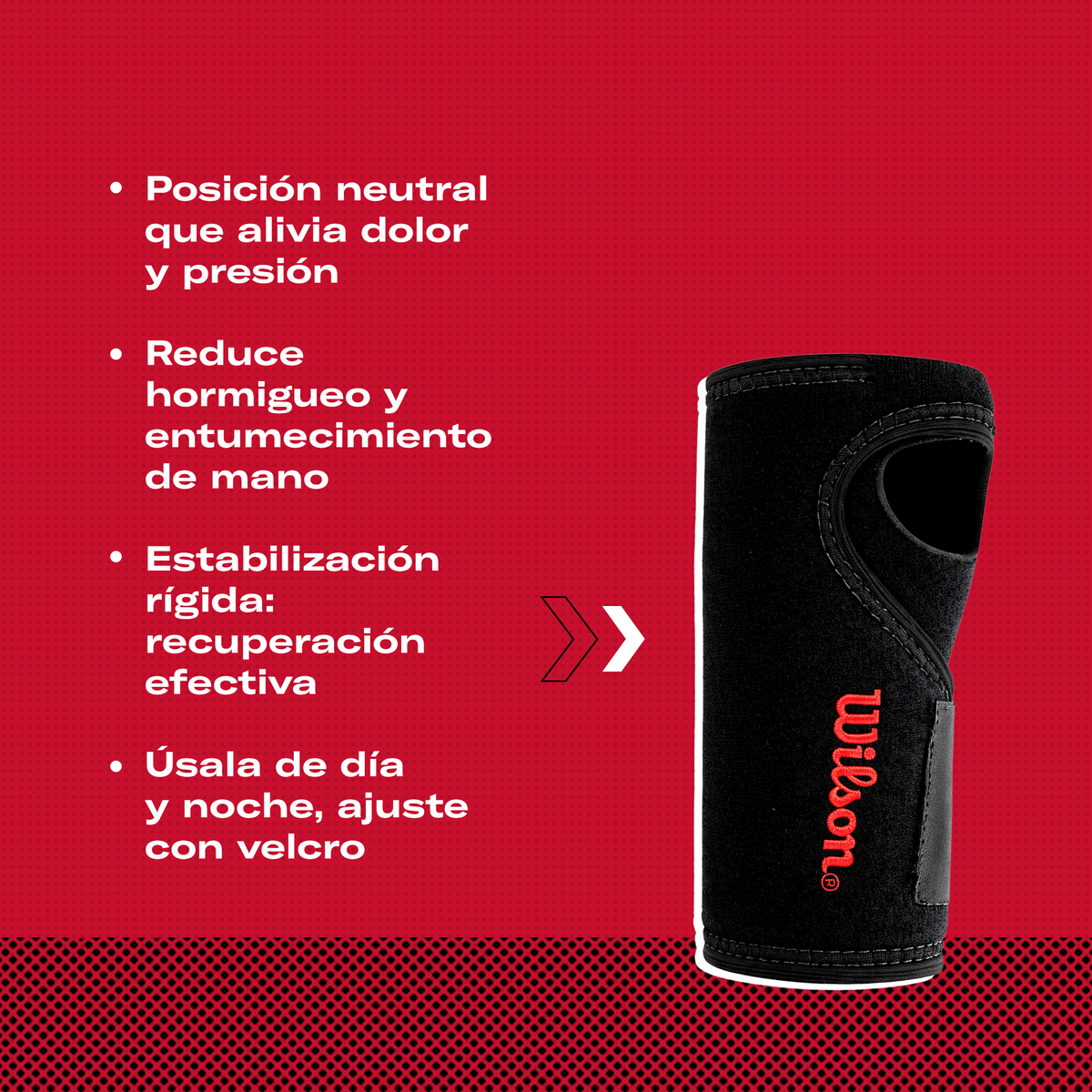 Muñequera Túnel Carpal Wilson AW402 Neopreno AFS Soporte Nervio Mediano Unisex