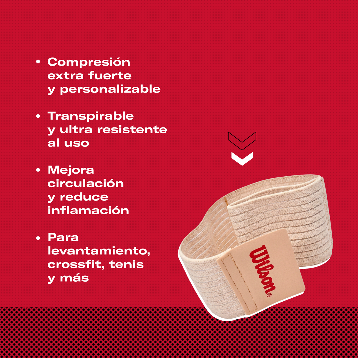 Venda Deportiva Muñeca y Codo Wilson AW701 Elástica Ajustable Unitalla Beige