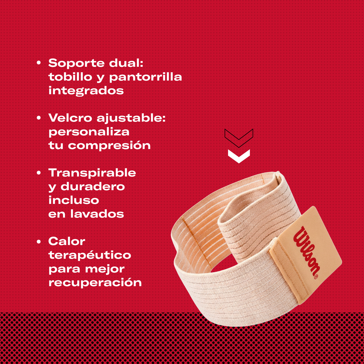 Venda Deportiva Wilson AW702 Tobillo Pantorrilla Nylon Compresión Esguince Unisex