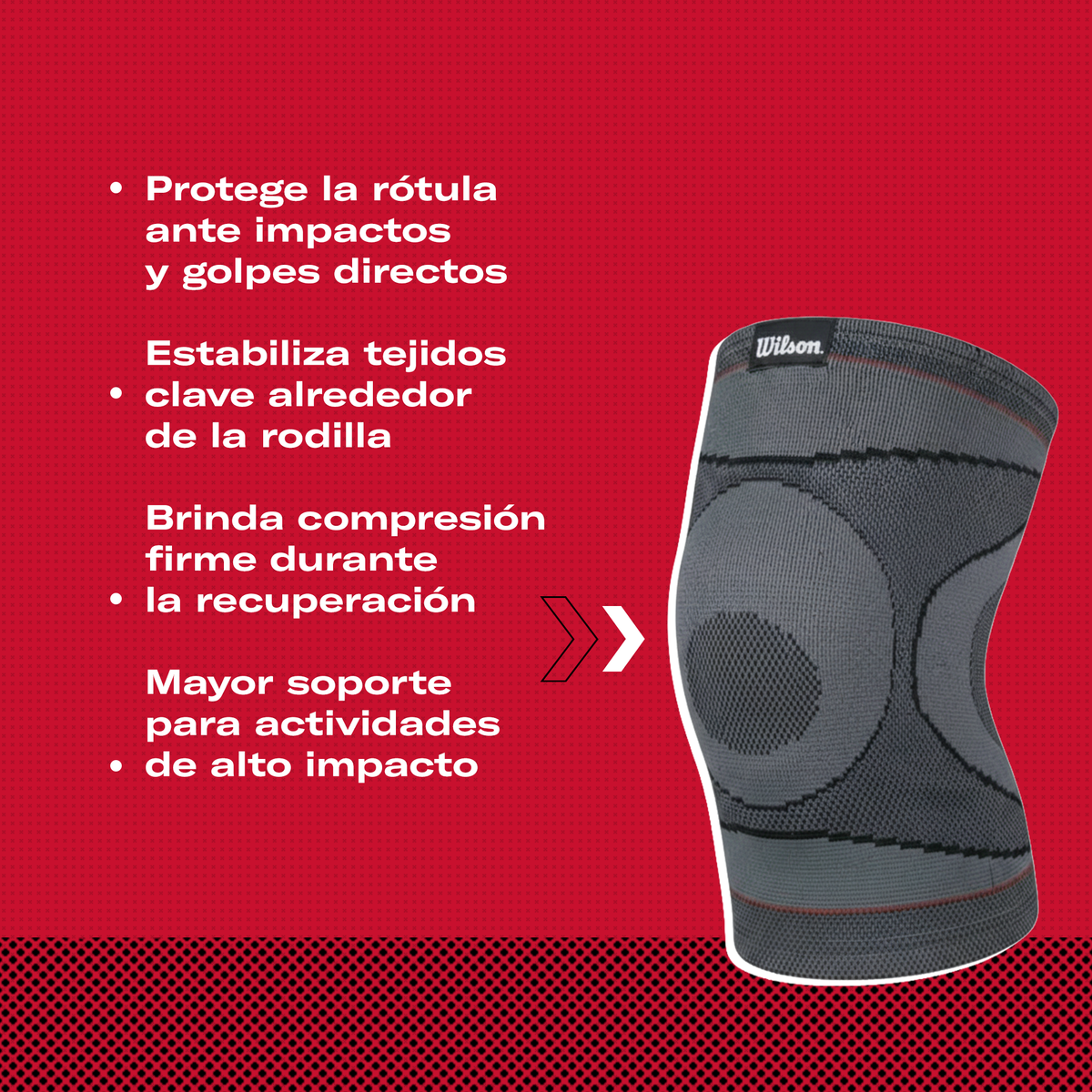 Rodillera Gel TPR Almohadilla Wilson AW707 4 Puntos Compresión Nivel 2