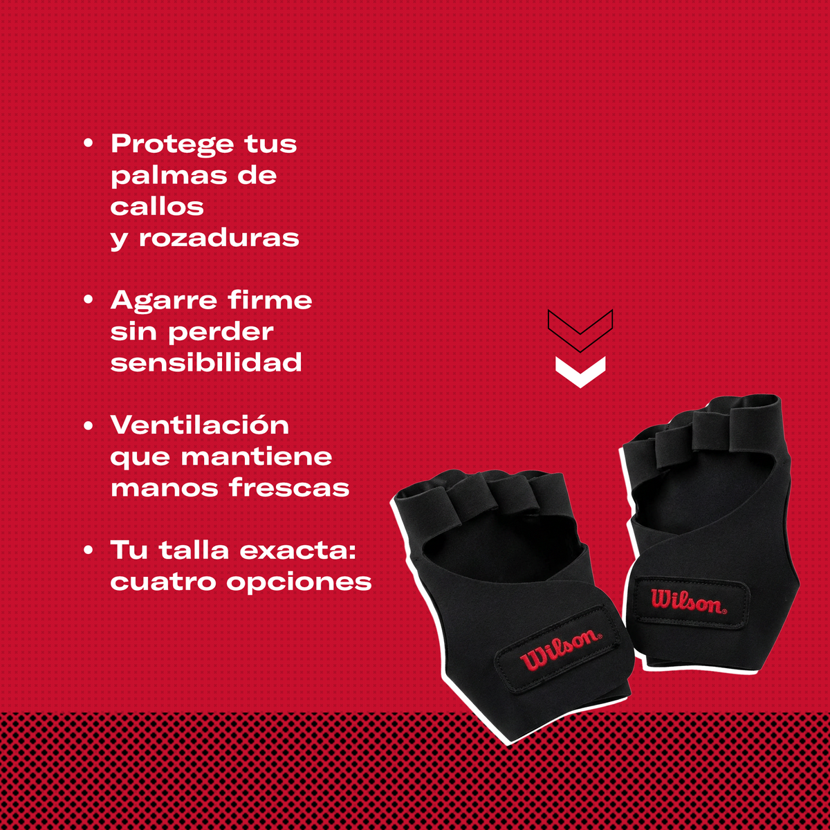 Guantes Pesas Wilson AW801 Neopreno Transpirable Soporte Muñeca Agarre Gym Unisex