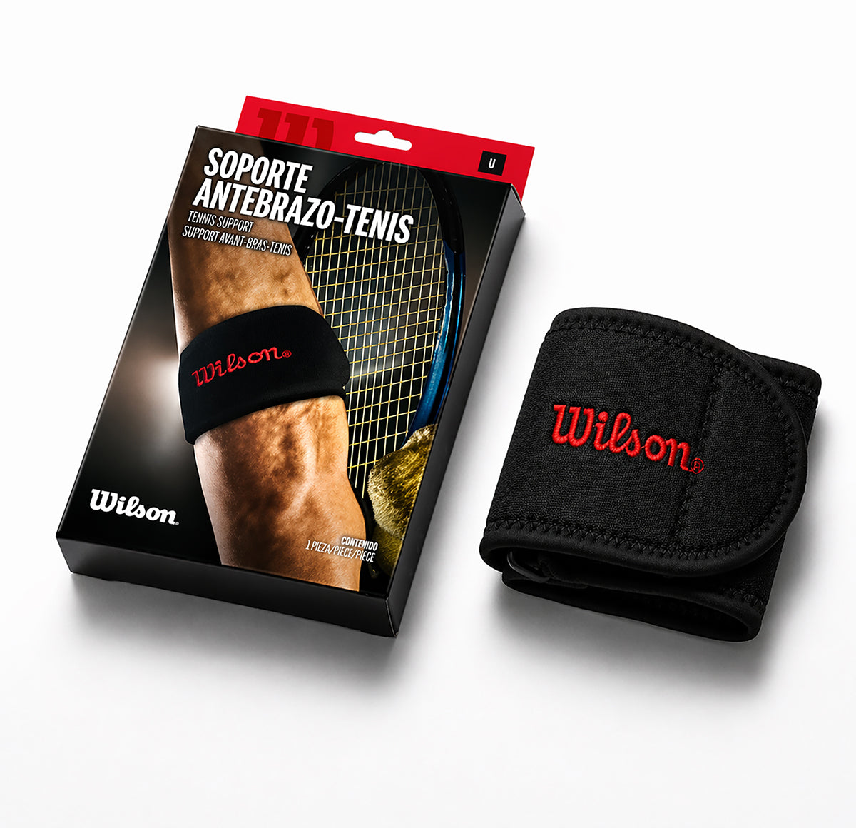 Soporte Antebrazo Tenis Wilson AW106 Neopreno AFS Codo Tenista Epicondilitis Unisex