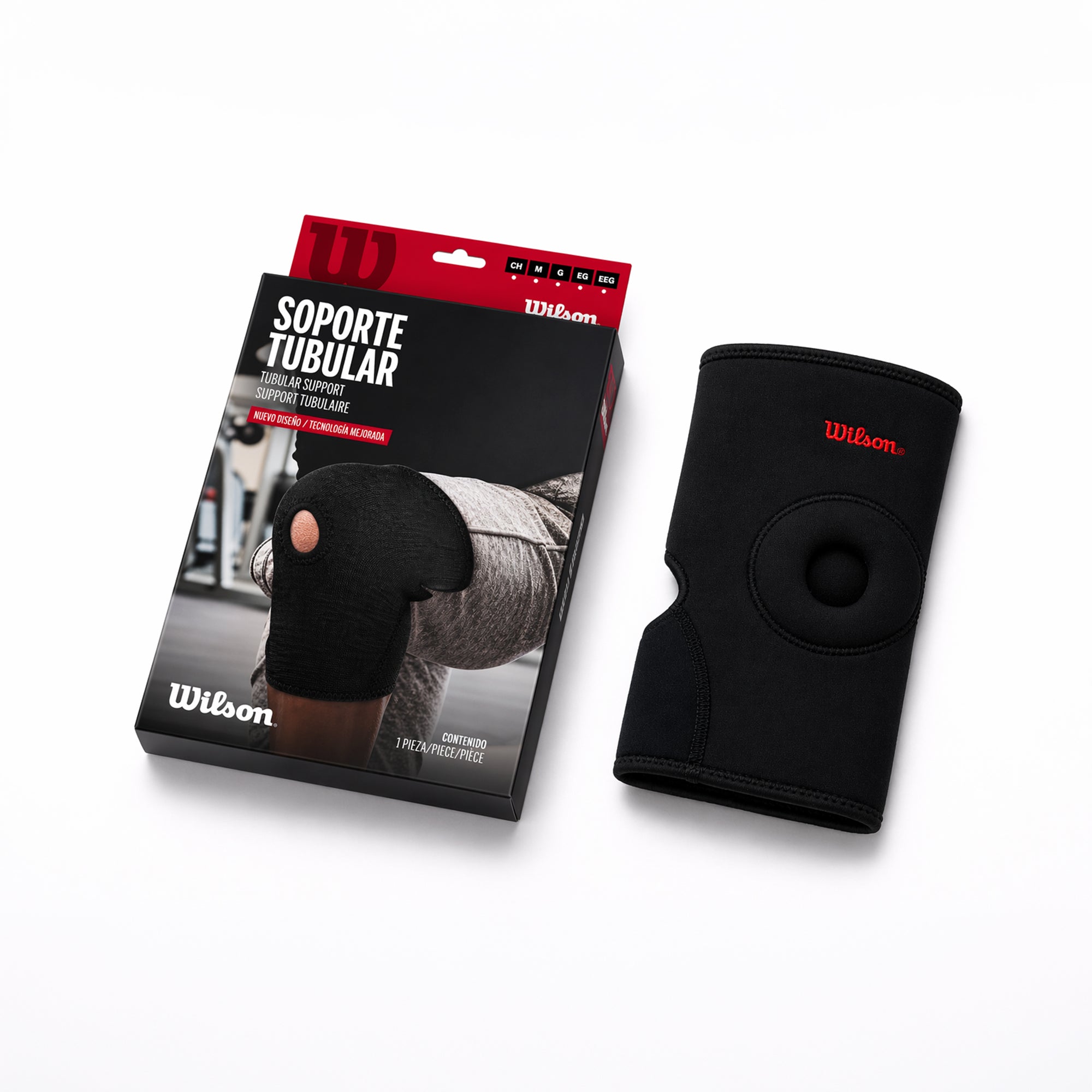 Rodillera Abierta Wilson AW202 Neopreno Soporte Rótula Velcro Ajustable Unisex